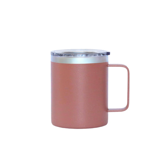 12 Oz Stainless Steel Travel Mug with Handle - Dusty Rose