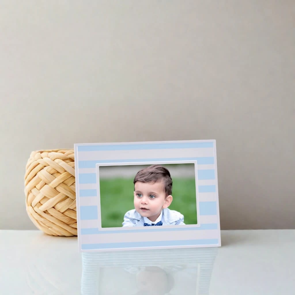 Blue & White Striped 4" X 6" Photo Frame