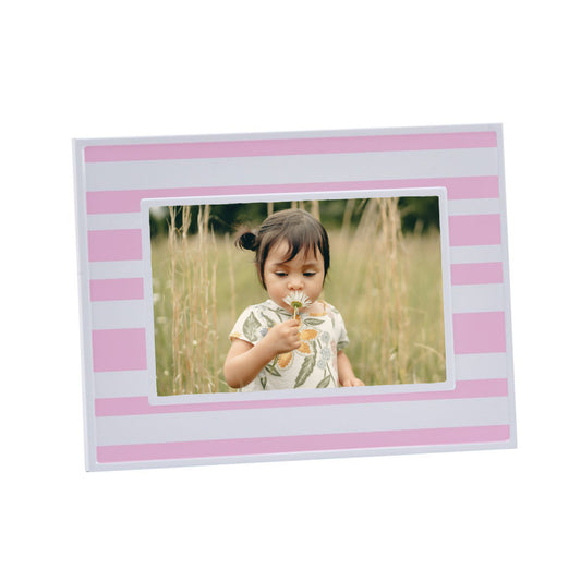 Pink & White Striped 4" X 6" Photo Frame