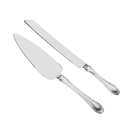 Knife & Server Set With 2-tone Handles