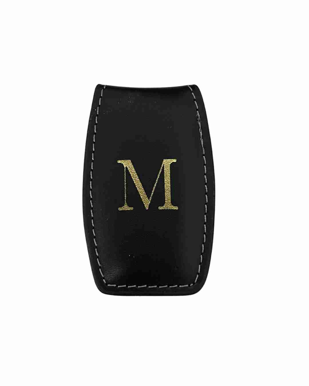 Black Leather Money Clip