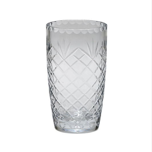 Optic Crystal Vase With Medallion Ll Pattern, 8.5"