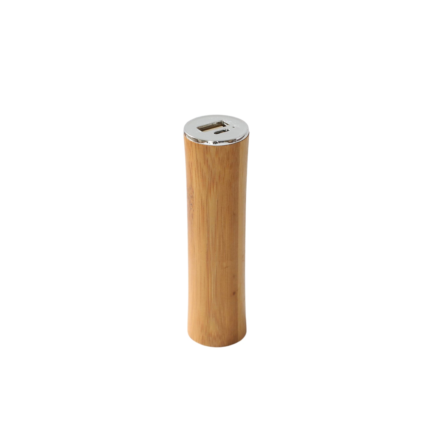 Round Tube Bamboo Power Bank Charger
