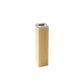 Square tube bamboo power bank charger, 2200 mAh, with a compact 4-inch design for portable charging of smartphones and other devices.
