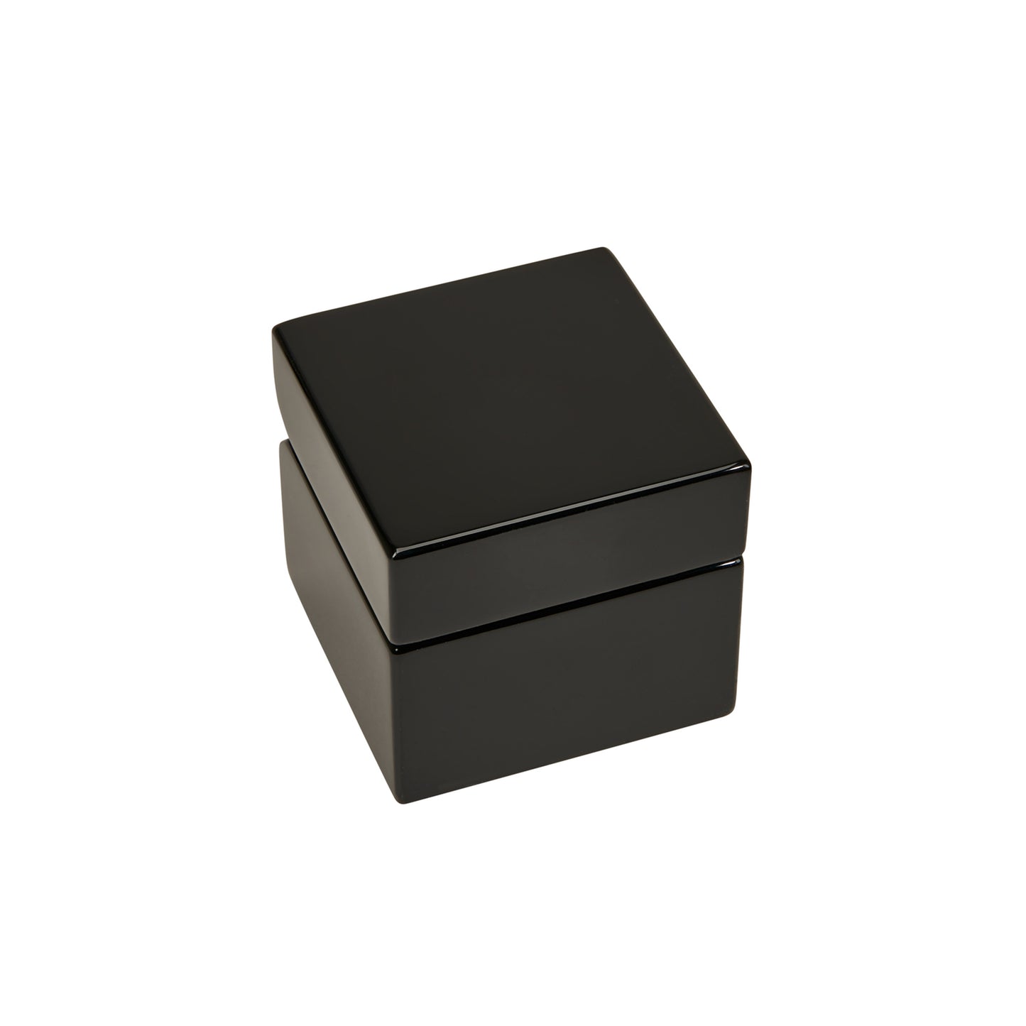 Black Square Wood Box with Clock & Compass