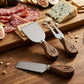 3-Piece Cheese Knife Set - Stainless Steel & Dark Acacia Wood