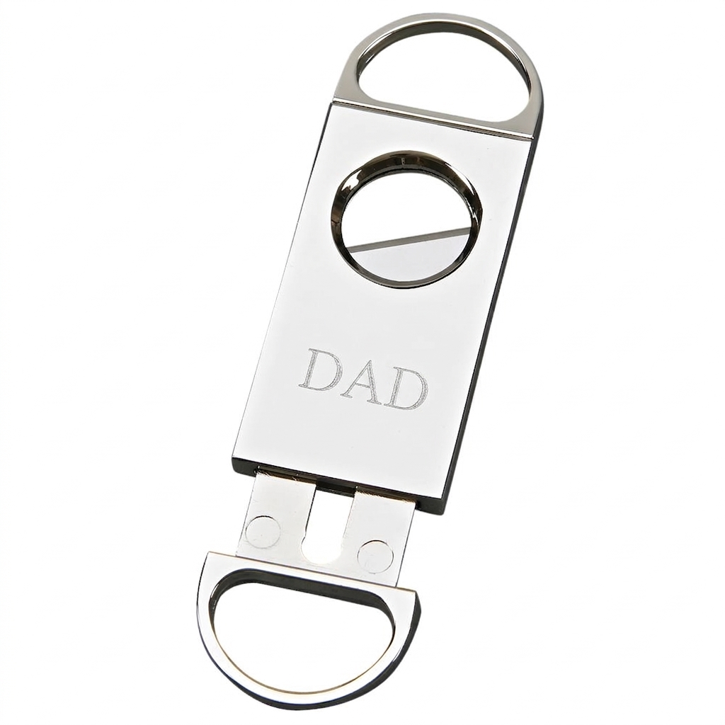 Personalized cigar cutter, stylish accessory for cigar enthusiasts, perfect gift for Father's Day.