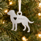 Dog Ornament w/White Tassel