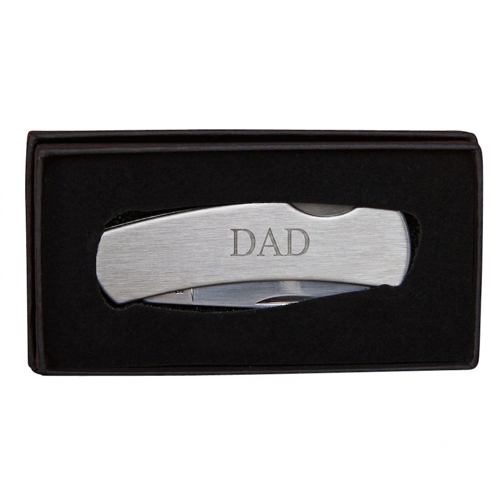Folding locking pocket knife with a secure blade and compact design, a practical Father’s Day gift for dads who enjoy outdoor adventures, DIY projects, and everyday carry essentials.
