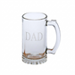 Traditional 16 oz glass pint tankard with a sturdy handle and heavy sham base, personalized for a memorable Father's Day gift.