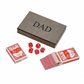 Leatherette 2 Card Deck Set in grey, 5" x 7.75", featuring a stylish storage case with two decks of playing cards, making a fun and practical Father’s Day gift for game nights, family gatherings, and leisure time.
