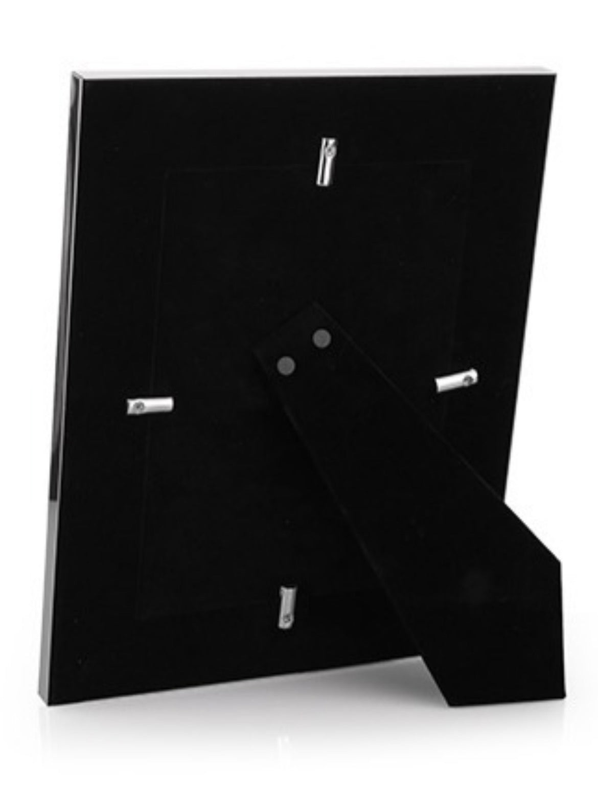 Back of Manchester 5 inch x 7 inch photo frame with a bright metal finish and classic design, perfect for displaying cherished memories in either portrait or landscape orientation.