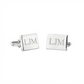Rectangular cuff links with a sleek polished finish, classic men's accessory ideal for formal wear, weddings, business attire, and personalized gift occasions.