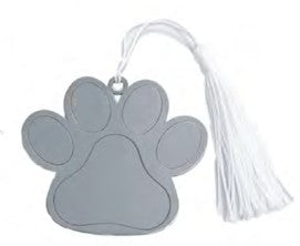 Dog Paw Ornament w/White Tassel