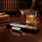 Stainless Steel Cigar Tube with Black Pouch, a sleek and durable cigar holder with a protective carrying case, making a thoughtful Father’s Day gift for dads who appreciate quality, style, and convenience.