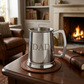 20 oz stainless steel tankard with a bright polished finish and classic handle design, a thoughtful Father's Day gift for enjoying favorite beverages in style.