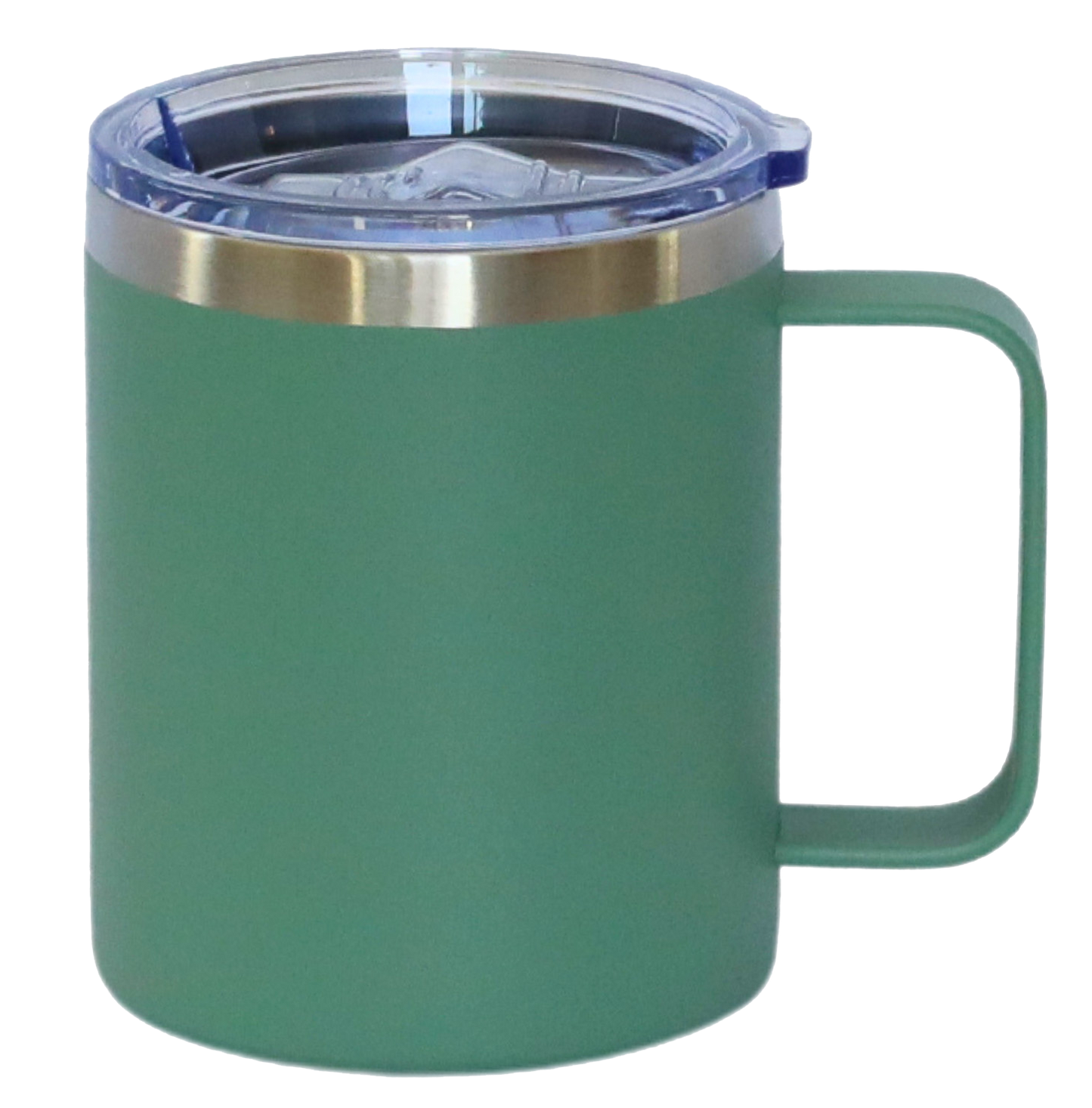 12 Oz Stainless Steel Travel Mug with Handle - Green
