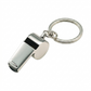 Stainless steel whistle keychain with a polished non-tarnish finish, durable design, and gift box packaging.
