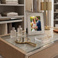 London 5 inch x 7 inch  photo frame featuring a bright metal finish and classic beaded edge, perfect for displaying treasured photos with timeless elegance.