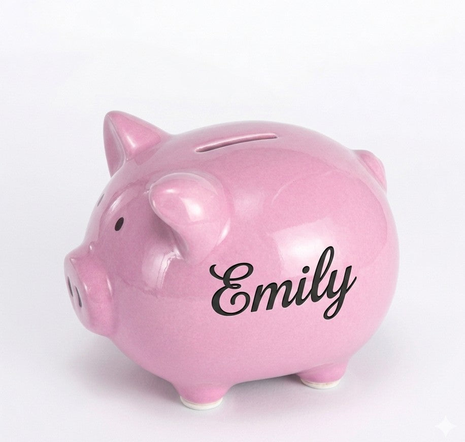 Pink XL Piggy Ceramic Bank