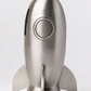 Rocket ship pewter bank that can be personalized, a classic keepsake coin bank for a nursery, baby shower, or birthday gift.
