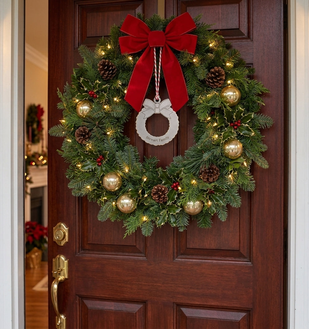 Wreath Ornament w/White Tassel