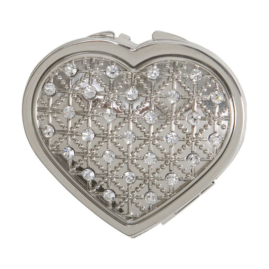 Heart Compact W/crystals, Np 2 3/8