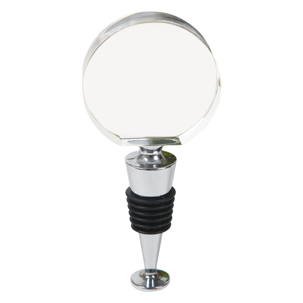 Round Optic Crystal Stopper With Flat Bottom – creativegiftsdirect