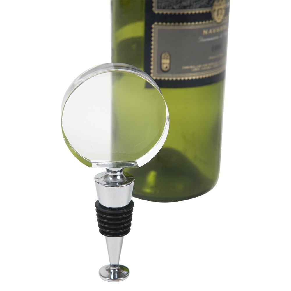 Round Optic Crystal Stopper With Flat Bottom – creativegiftsdirect