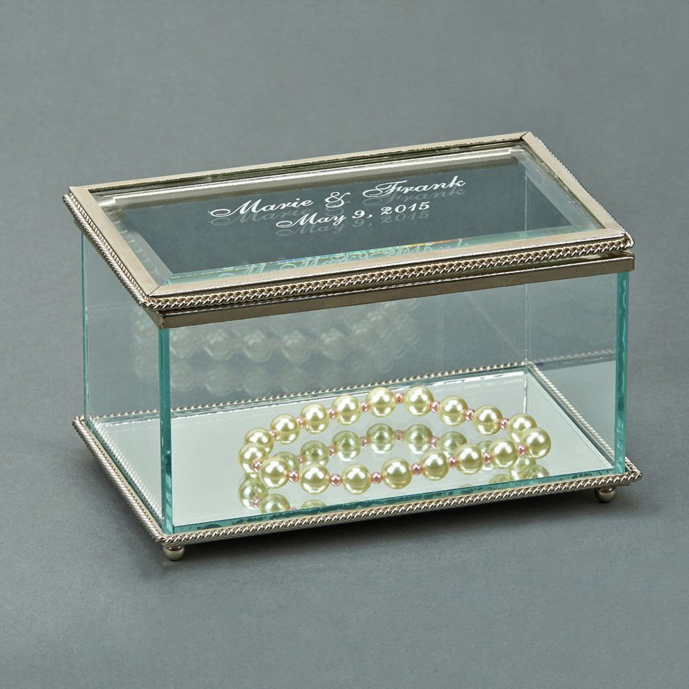 Retangular Glass Box Rectangular Glass Box With Hinged Cover, 5.25