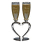 Toasting Goblets With Heart Shaped Separating Base & Stem
