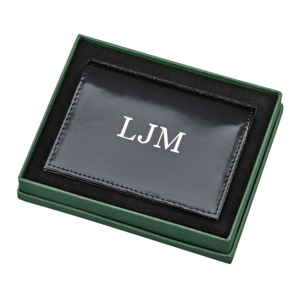 Black Leather Expanding Card Case