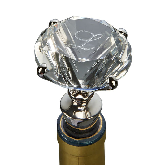 Clear Solitaire Diamond Shaped Bottle Stopper