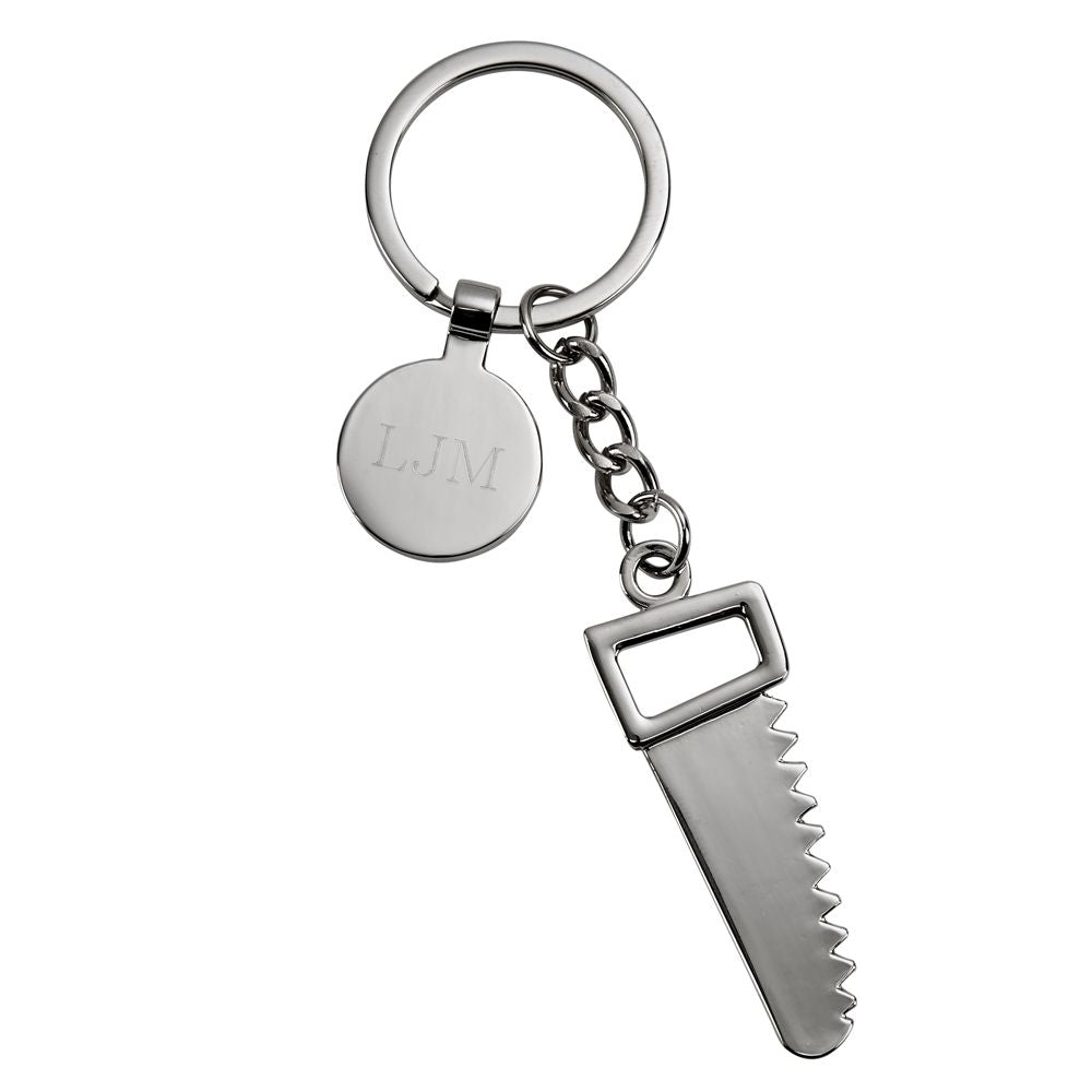 Saw Keychain with Engraving Tag, 4.75"