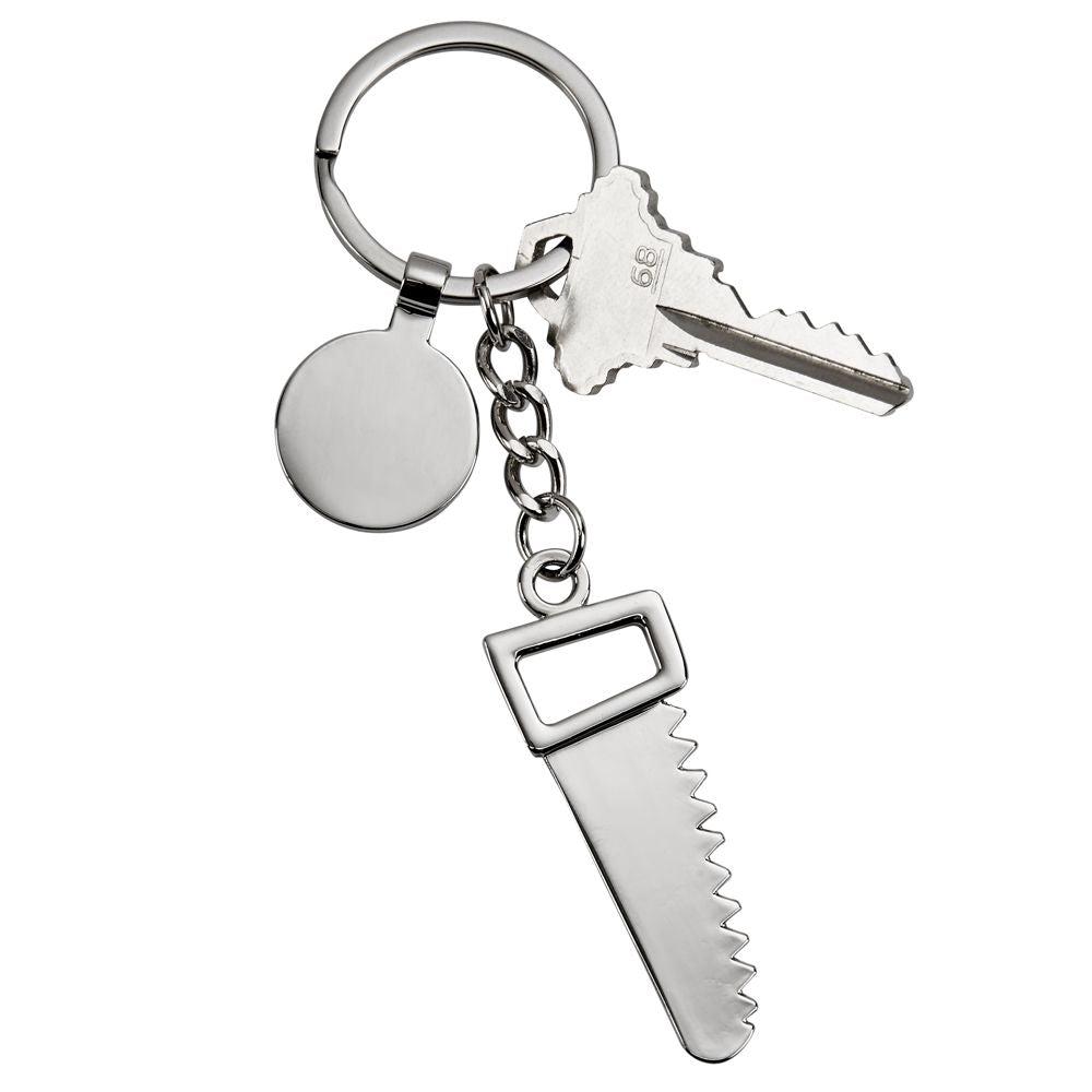 Saw Keychain with Engraving Tag, 4.75"
