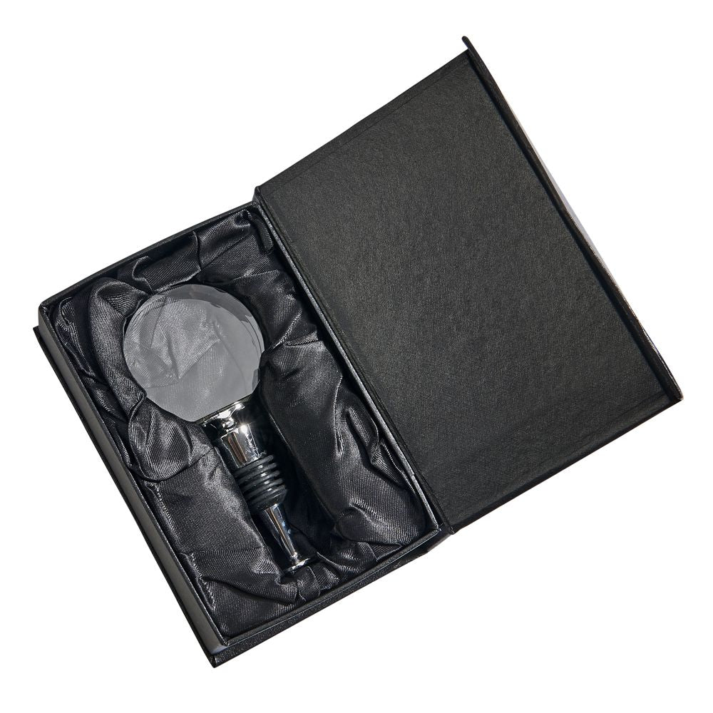 Round Optic Crystal Stopper With Flat Bottom – creativegiftsdirect