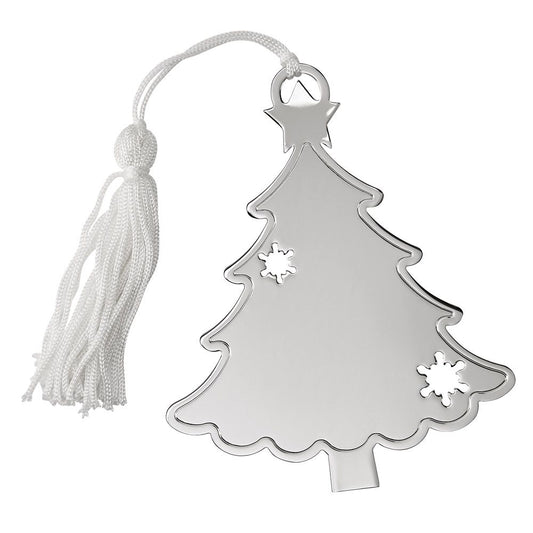 Holiday Tree Shaped Ornament With Snowflake Cutouts