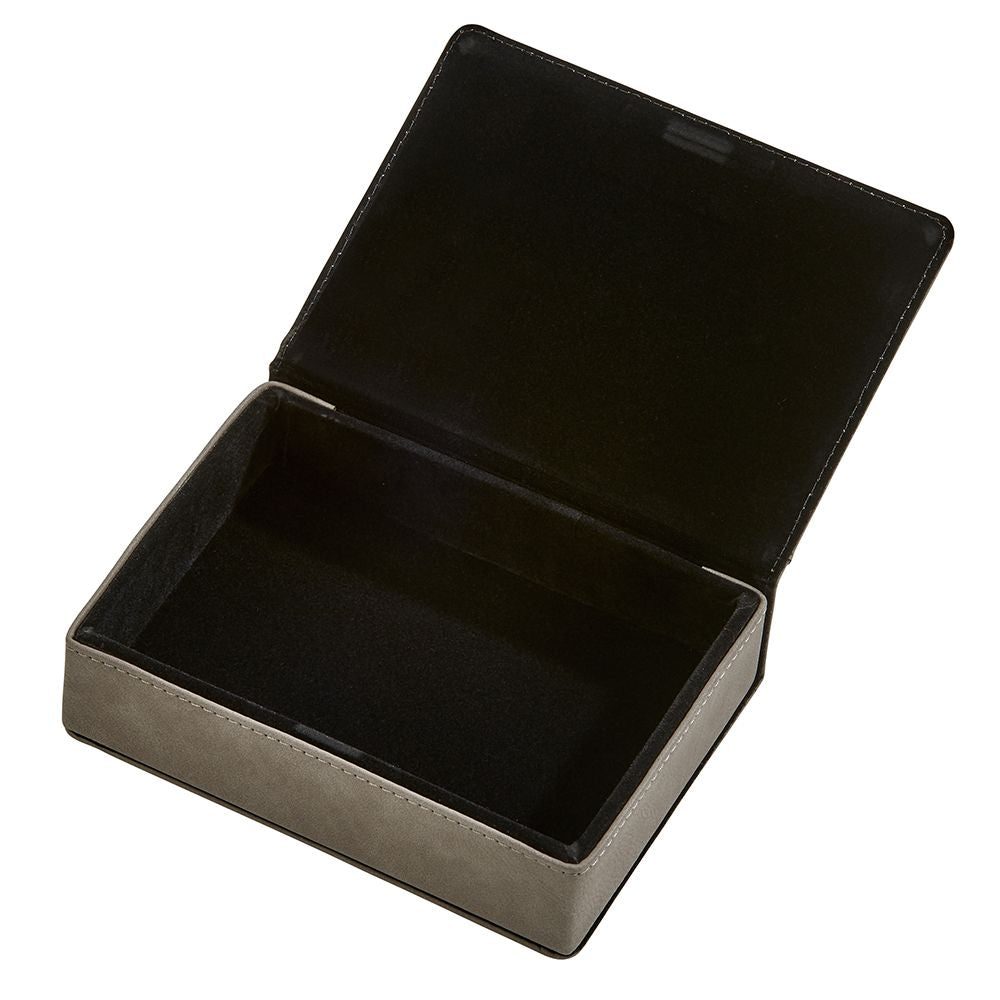 Leatherette Frame Cover Box Grey  6.75" X 5" X 1.75"