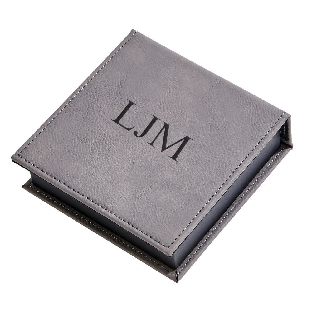 Leatherette Box Grey 1.5" X 4.75" Sq