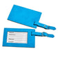 Aqua Blue Leatherette Luggage Tag, 4.375" X 2.75"