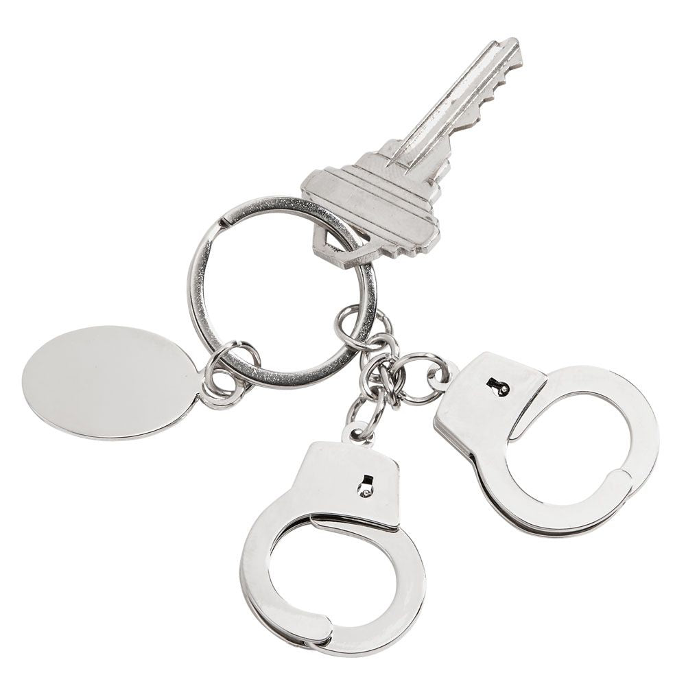 Handcuff Key Chain With Engraving Tag