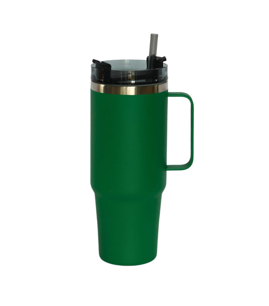 30 Oz Stainless Steel Tumbler with Straw -  Green