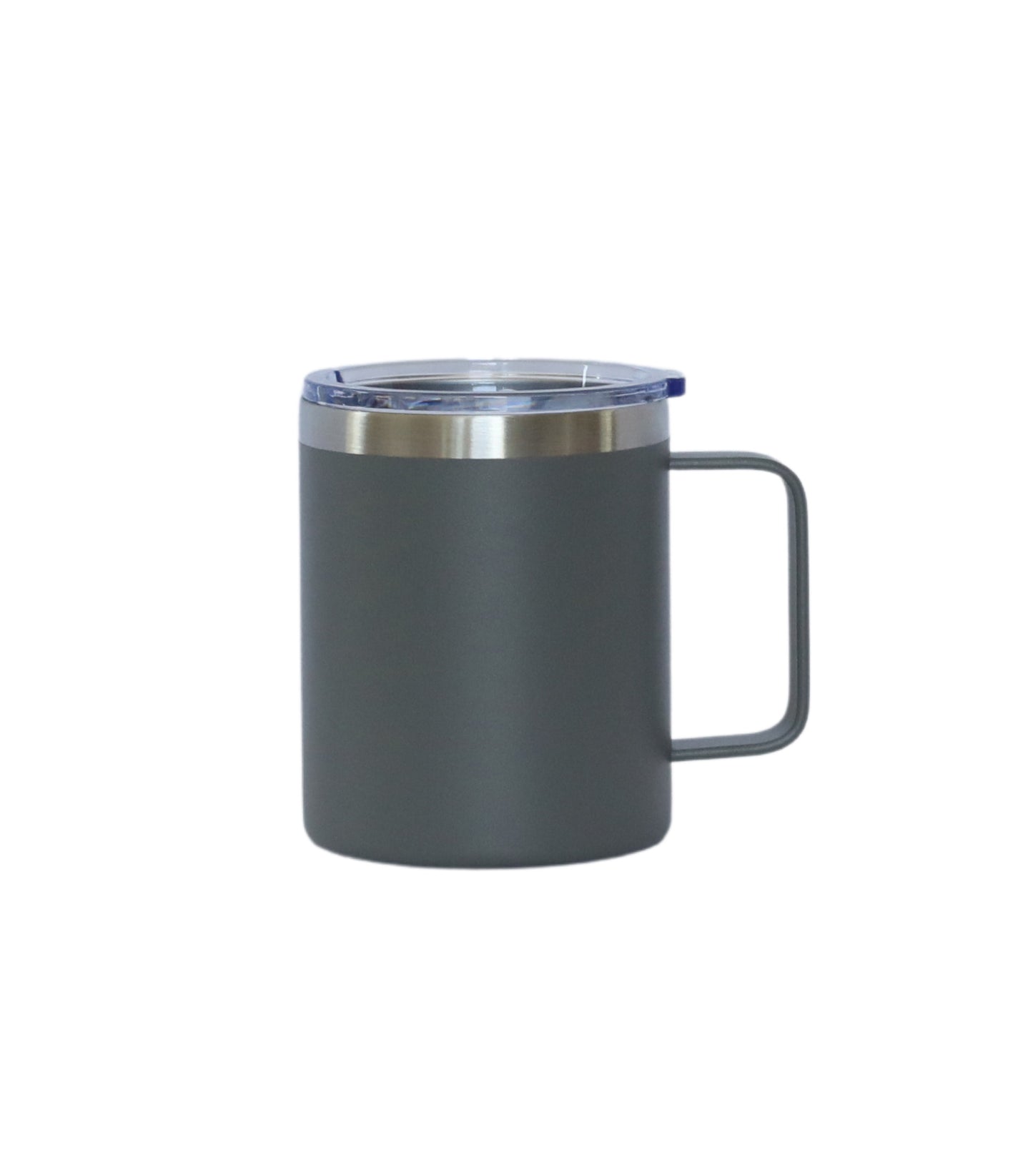 12 Oz Stainless Steel Travel Mug with Handle - Grey