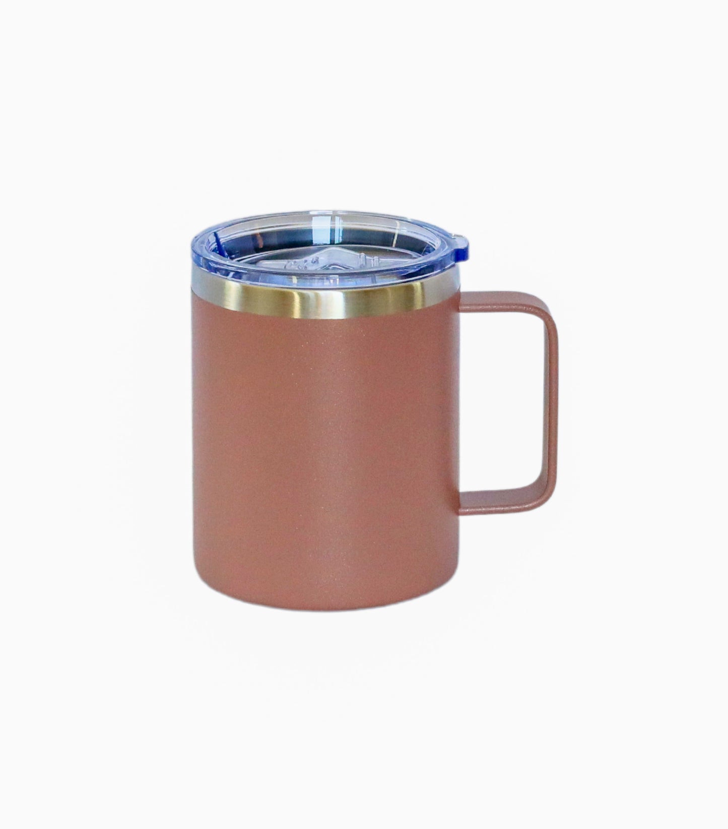 12 Oz Stainless Steel Travel Mug with Handle - Dusty Rose