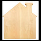 House Shaped Cutting Board, 13" x 14", Maple Finish Pine Wood